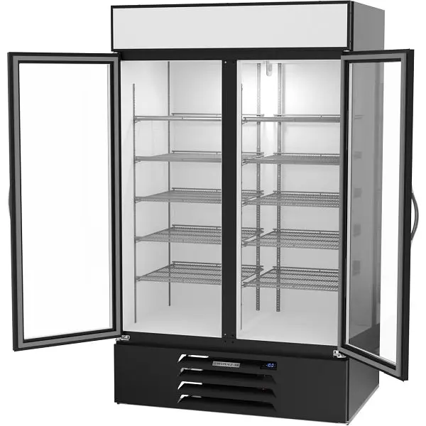 Beverage-Air MarketMax Freezer, Midnight Black Hinged Double Glass Door, Exterior Dimensions: WxDxH: 47" X 33 1/2&quo...