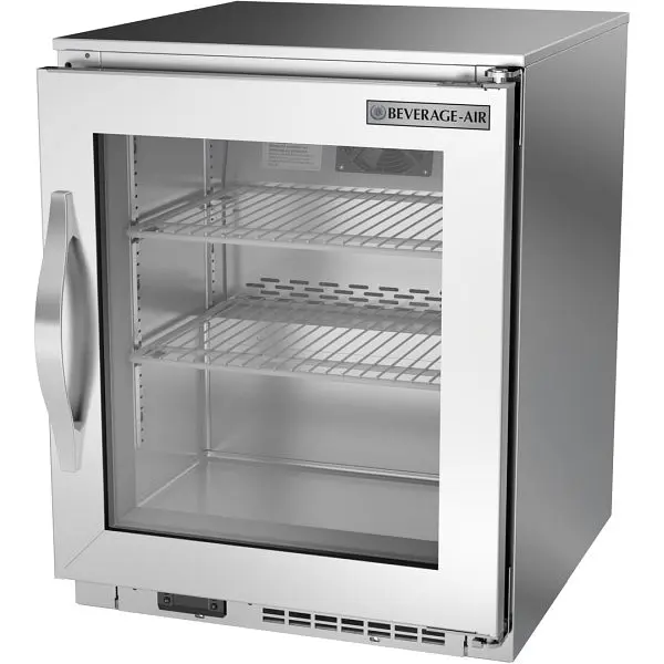 Beverage-Air Shallow Glass Door Ice Cream Undercounter Freezer, Exterior Dimensions: WxDxH: 20” X 25" X 25", U...