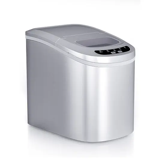 Costway Big Mini Travel-friendly Space-saving Electric Ice Maker Machine, Brushed Silver, EP22769SL