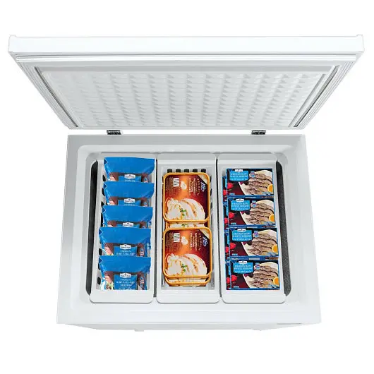 Costway 5.2 Cu.ft Chest Freezer Upright Single Door Refrigerator 3 Binquireets, White, FP10052WL-WH