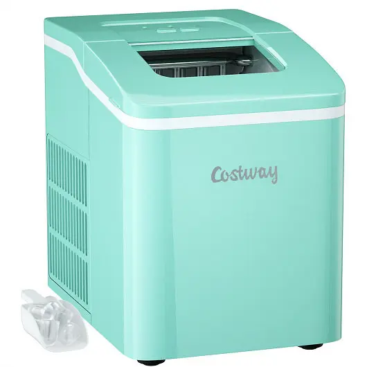 Costway Fast Travel-friendly Countertop Ice Maker Machine Scoop, Sage, EP24744US-GN