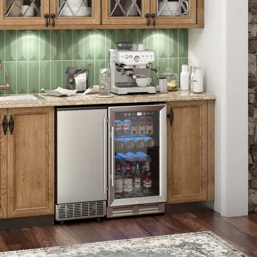 Costway Free, Standing Constructed- Undercounter Ice Maker, Silver, FP10242US-SL