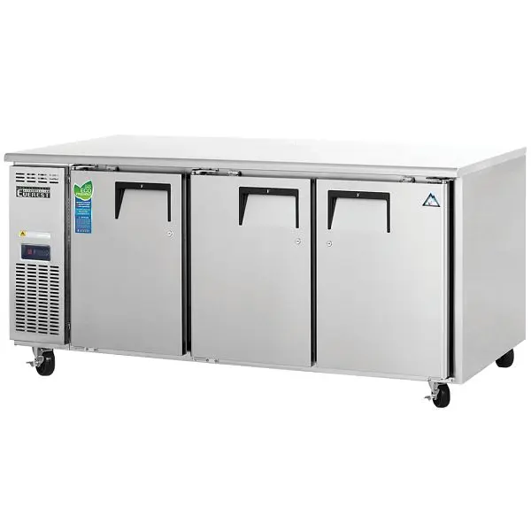 Everest Refrigeration 3 Door Undercounter Freezer side mounted, 71 1/2", ETF3