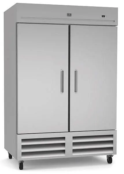 Kelvinator Reflective Commercial 2-door reach- freezer, stainless steel, 49 cubic feet, R290 refrigerant gas, -9°F - Ener...