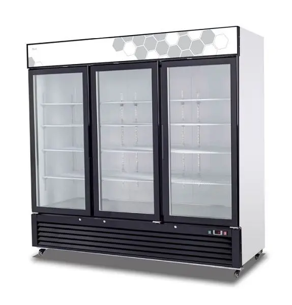 Migali High-Performance 72 Cubic Feet Glass Door Merchandiser Freezer, 82"x31.5"x81" (WxDxH), R290, Lift Ga...