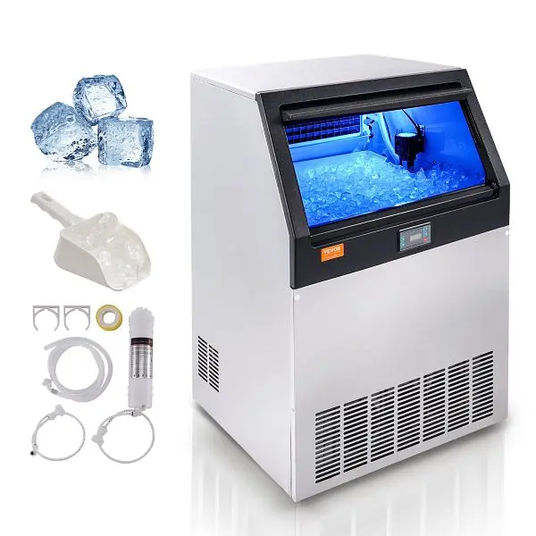 VEVOR Biodegradable Commercial Ice Maker, 80 Ice Cubes, SYYTSFBZBJ16E95MFV1