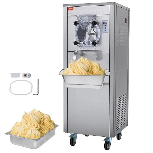 VEVOR Commercial Ice Cream Machine, 18 L/H Yield, 1780W Single Flavor Wheels, 6L Water-Based Stainless Mild Steel Cylinder...