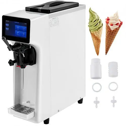 VEVOR Commercial Ice Cream Maker, 10-20L/H Yield, 1000W Countertop Soft Serve Machine, Snow White, DTBQLJBSMCBQLT9Q1V1