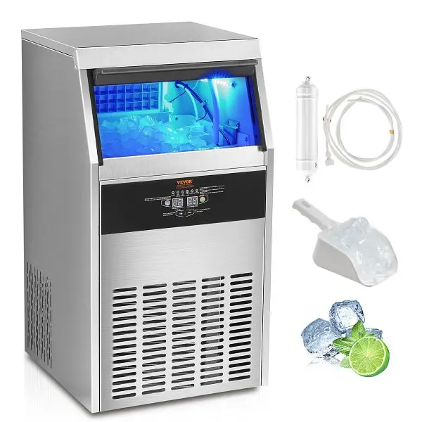 VEVOR Commercial Ice Maker 33lbs Storage Capacity, 110lbs/24H, QSYYTSFBZBJQVBP9BV1