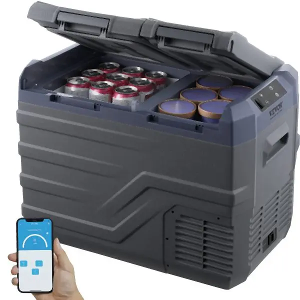 VEVOR Corrosion-Resistant Travel-friendly Car Refrigerator Freezer Compressor 32 L Dual Zone Home Car, WLCZBXX45LSQ094CDV1