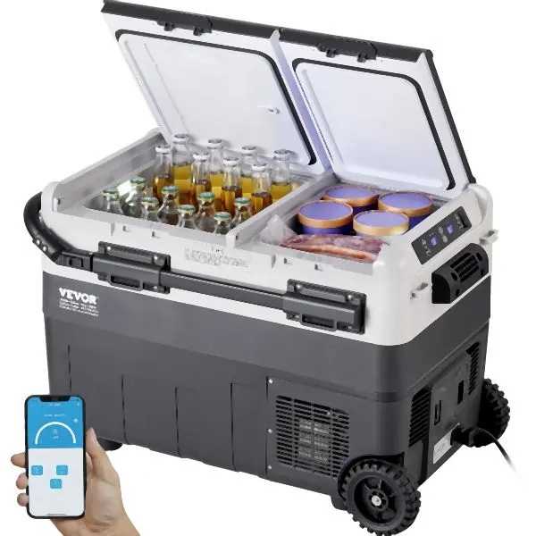 VEVOR Genuine Travel-friendly Car Refrigerator Freezer Compressor 40 L Dual Zone, hold 49 Cans 330ml Cola, GLCZBXX40LSMVI3...
