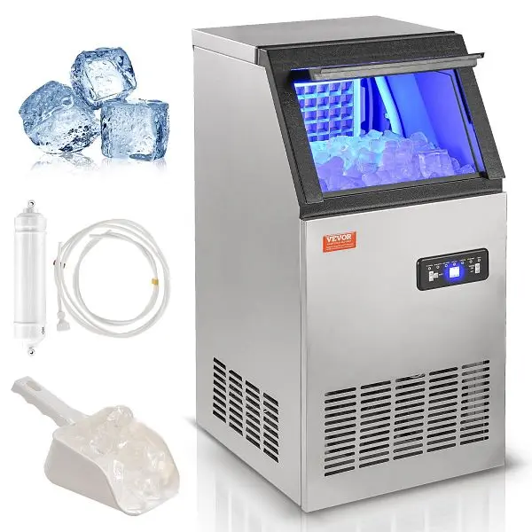 VEVOR Grip Commercial Ice Maker, Number Ice Tray 40 Pieces, 15lbs Storage Capacity, QSYYTSFBZBJQPTEY4V1