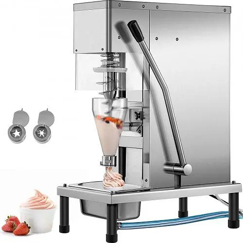 VEVOR Grooved Frozen Yogurt Blending Machine, Ice Cream Blending Machine 750W, Stainless Steel, DDJBJBJLJBJ000001V1