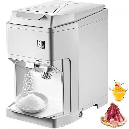 VEVOR Ice Shaver Machine Electric, Shaved Ice Machine Commercial 265 LBS/H, Snow Cone Maker Ice Hopper & Lid, BBJBSMCB...