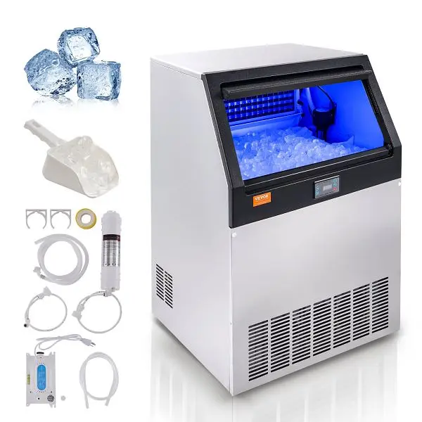 VEVOR Industrial-Strength Commercial Ice Maker Electric Drainage, 90 Ice Cubes, SYYTSFBZBJ20M9XU6V1
