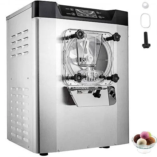 VEVOR No-Tool Commercial Ice Cream Machine 1400W 20/5.3 Gph Hard Serve Ice Cream Maker LED Presentation Screen Auto Shut-O...