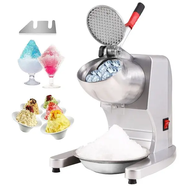 VEVOR Performance Ice Crushers Machine, 220 lbs Per Hour Electric Snow Cone Maker 4 Blades, Silver, SBJBXS220300WSNSVV1
