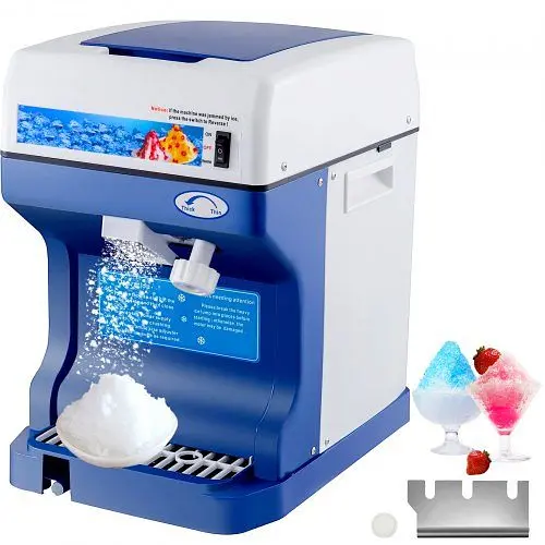 VEVOR Protective 250W Snow Cone Maker, 265 LBS/H, Ice Crusher Adjustable Ice Texture, BBJ168SY000000001V1