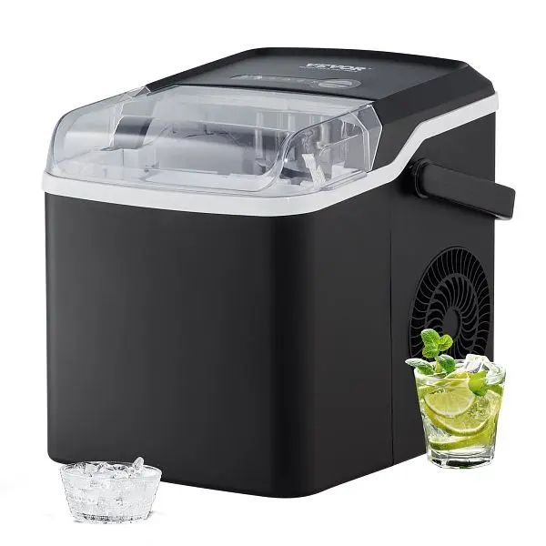 VEVOR Stylish Countertop Ice Maker, Ice Storage End Capacity 1.3lbs, ZDBTMSZB26LBSRXBCV1