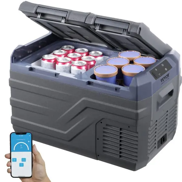 VEVOR Travel-friendly Car Refrigerator Freezer Compressor 25 L Dual Zone Home Car, WLCZBXX35LSQMN8ZUV1
