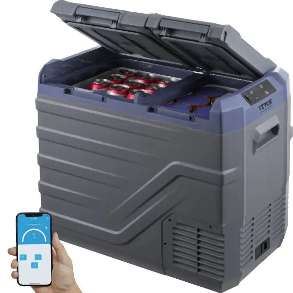 VEVOR Travel-friendly Car Refrigerator Freezer Compressor 40 L Dual Zone, hold 58 Cans 330ml Cola, WLCZBXX55LSQH5LPXV1