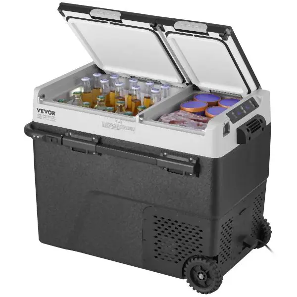 VEVOR Travel-friendly Car Refrigerator Freezer Compressor 58 L Dual Zone Home Car, GLCZBXX58LSMGKUC4V1