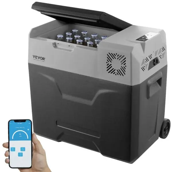 VEVOR Travel-friendly Car Refrigerator Freezer Compressor 50 L Single Zone Car Home, GLCZBXX50LDMW2ZE0V1