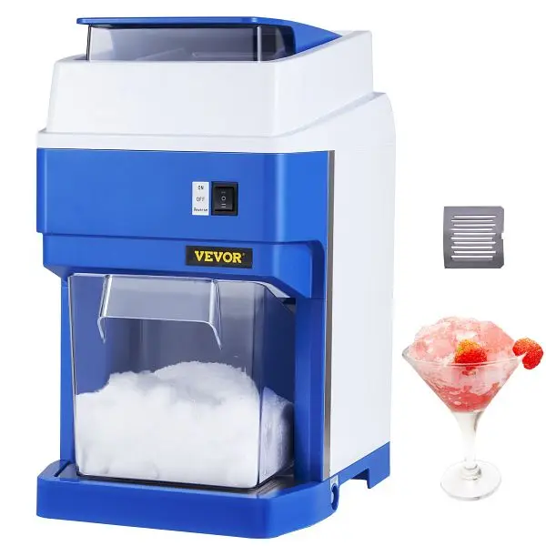 VEVOR Visible Commercial Ice Shaver Crusher, 265lbs Per Hour Electric Snow Cone Maker 4.4lbs Ice Box, BBJBXS154400WZY00V1