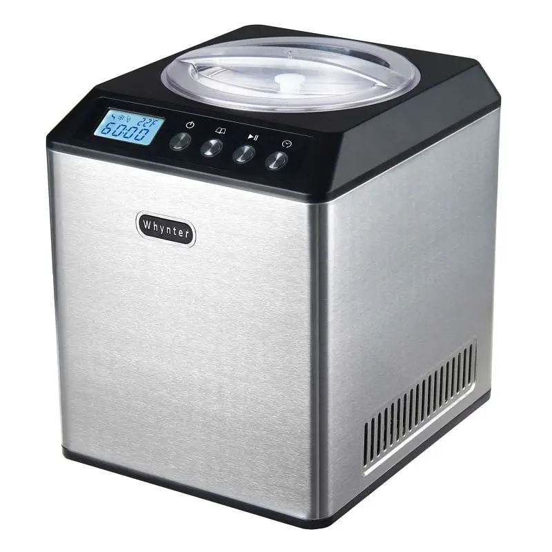 Whynter 2.1 Quart Upright Ice Cream Maker Oil Stainless Mild Steel Bowl, ICM-201SB