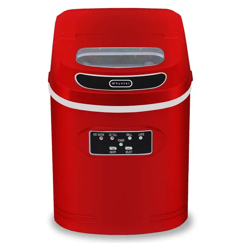 Whynter Space-saving Travel-friendly Ice Maker 27 lb capacity, Red, IMC-270MR