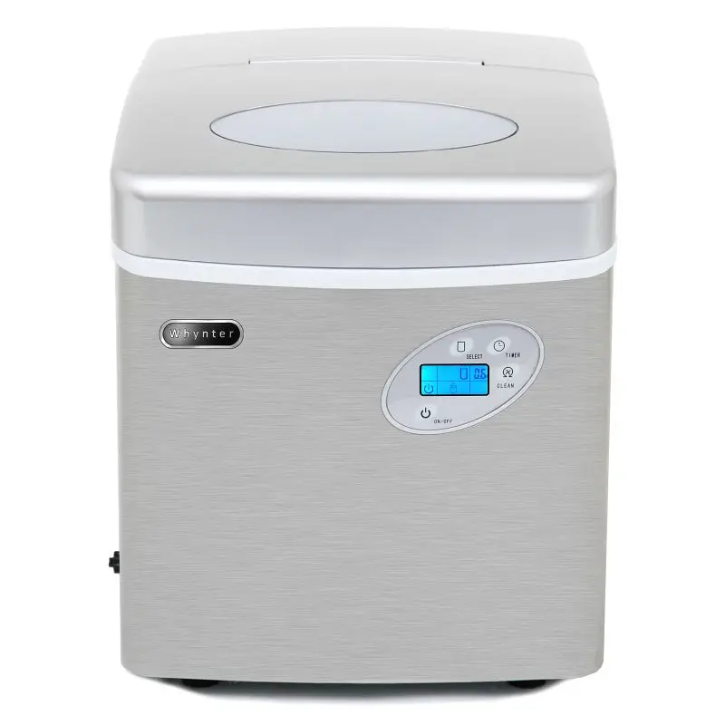 Whynter Travel-friendly Ice Maker 49lb Dome Capacity Stainless Steel Water Connection, IMC-491DC