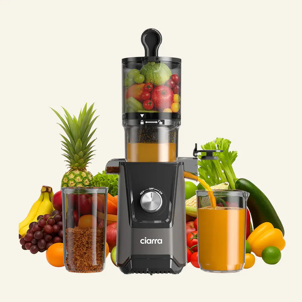 Gadgets High Yield Slow Juicer, 200W Cold Press Juicer Machine 4.3" Large Feed Chute Entire Fruits & Vegetables