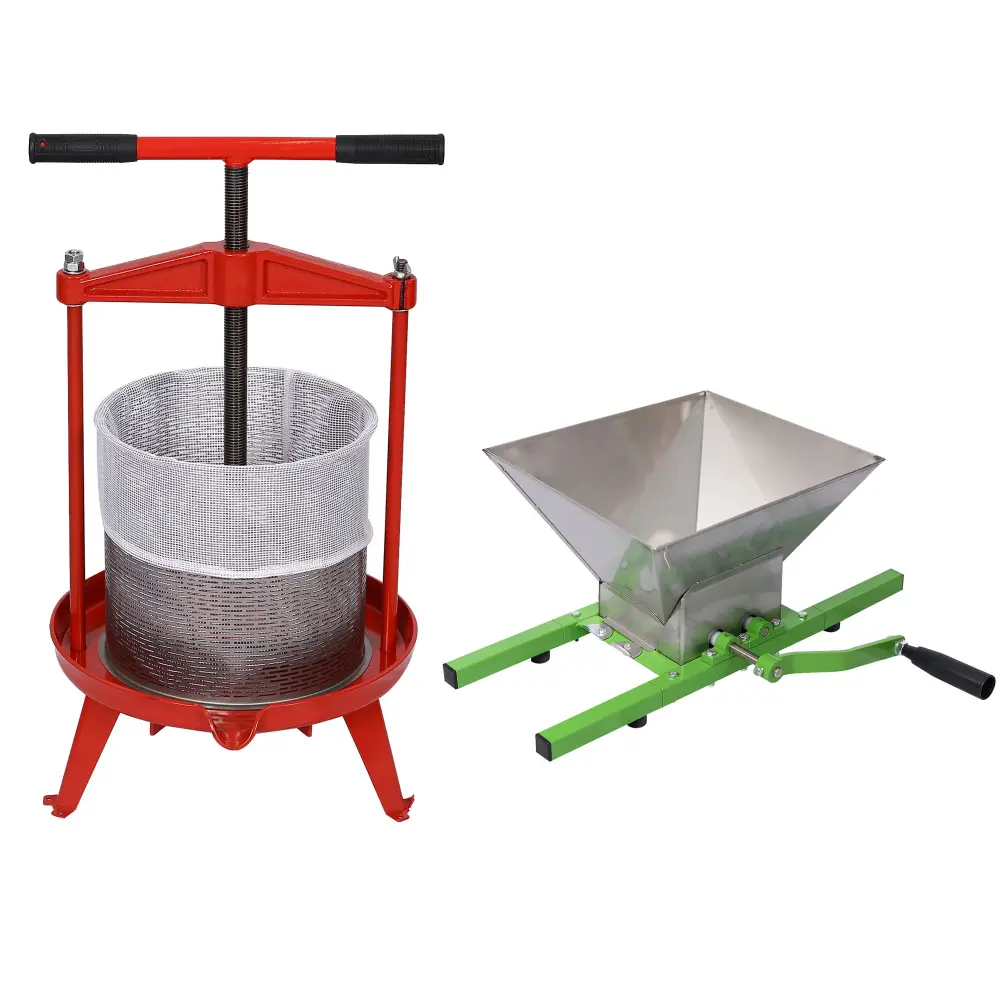 Manual Fruit Wine Press And Crusher Kitchen, 100% Organic Juice Maker - Green
