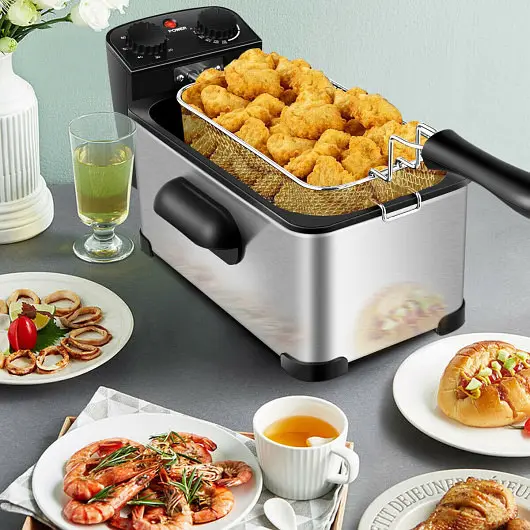 Costway 3.2 Quart Electric Stainless Alloy Steel Deep Fryer Timer, EP24459US