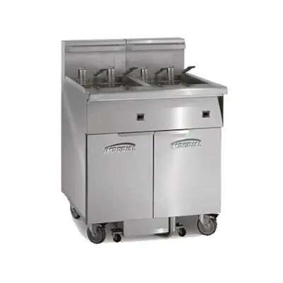 Imperial Fryer, electric, (3) battery, 75pounds capacity each, electronic thermostat, tilt-up elements, built- space saver...