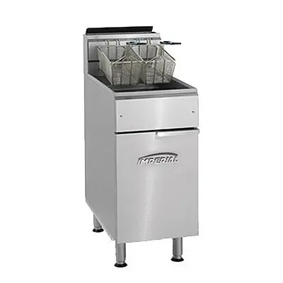 Imperial Fryer, gas, 75 pounds capacity, tube fired cast iron burners, snap action thermostat, IFS-75