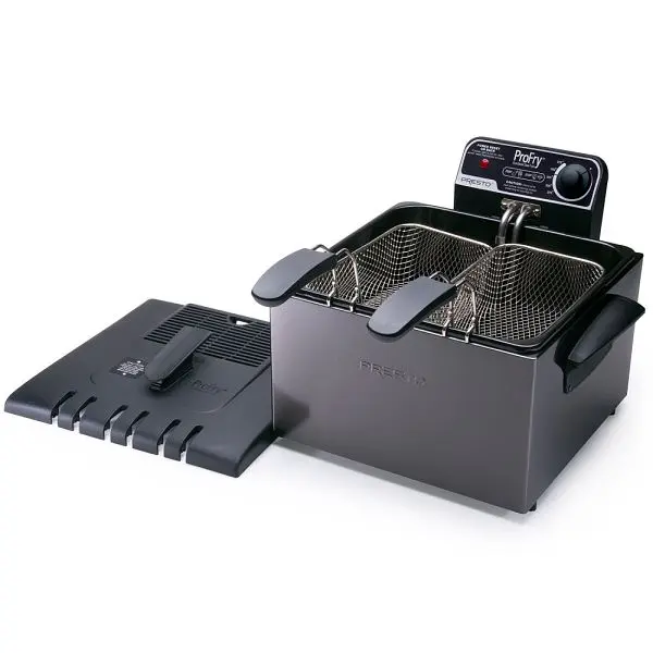 Presto Black Stainless Carbon Steel Dual Binquireet Profry Immersion Element Deep Fryer, 05489