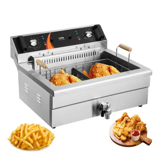 VEVOR Commercial Electric Deep Fryer Countertop Deep Fryer 3000W 30.6Qt / 29L, DGDZGDGSJK00Z0ED8V1