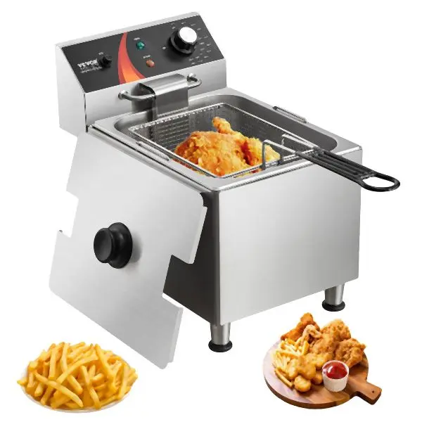 VEVOR Rugged Commercial Electric Deep Fryer Countertop Deep Fryer 1750W 12Qt / 11.5L, DGDZGJCK0000BU3PZV1