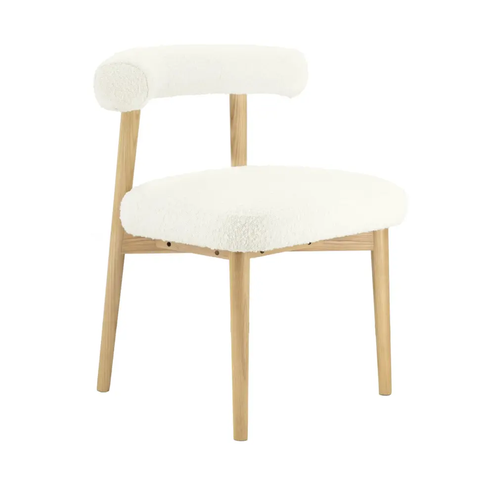 Adjustable Height Spara Cream Boucle Side Chair - UK