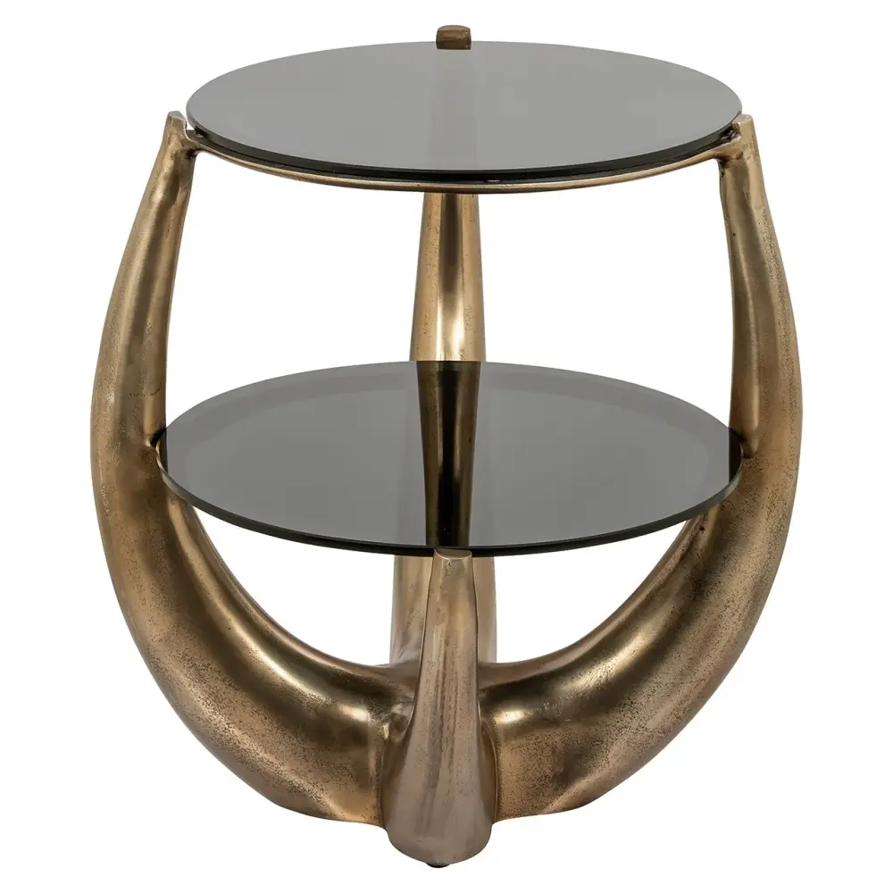 Aida Round Side Table - Gilded