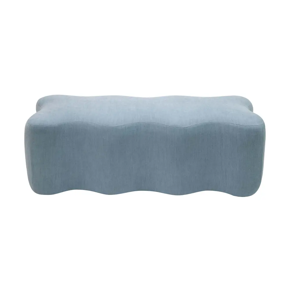 Archie Upholstered Bench Faded Navy Linen - UK