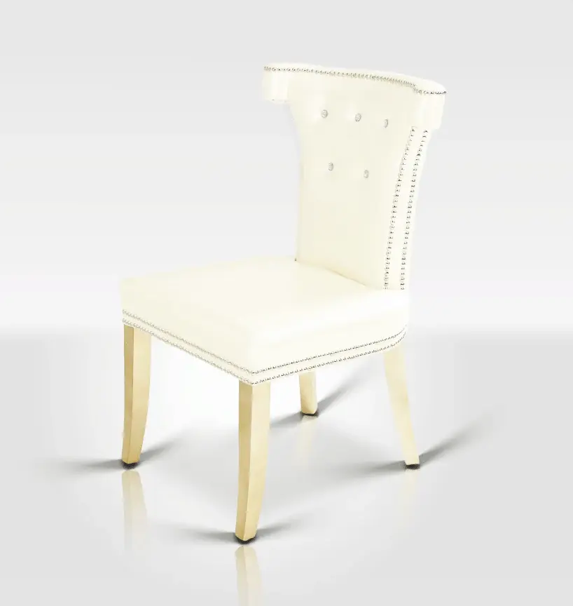 &X Beatrice Snow Leather Dining Chair 10-Year Frame Warranty
