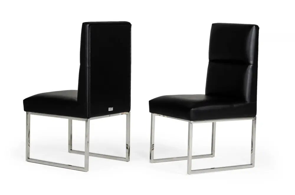 &X Carla - Present-day Black Leatherette Dining Chair (Set 2)