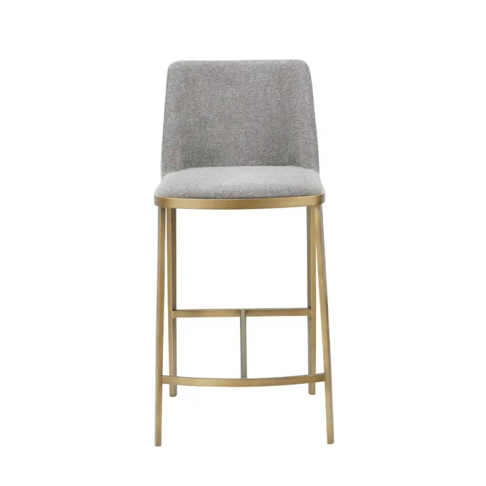 Convertible Modrest Brent- Contemporary Light Grey Fabric + Warm alloy Counter Stool