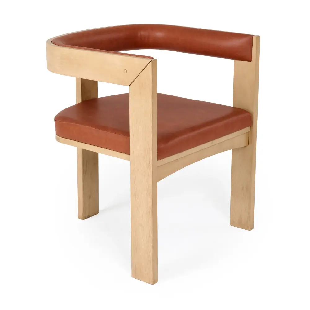 Convertible Nova Domus Oshana - Up-to-date Rust Leatherette + White Oak Dining Chair
