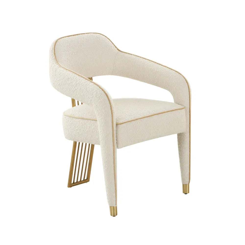 Corralis Cream Boucle Dining Chair - UK Adjustable Height