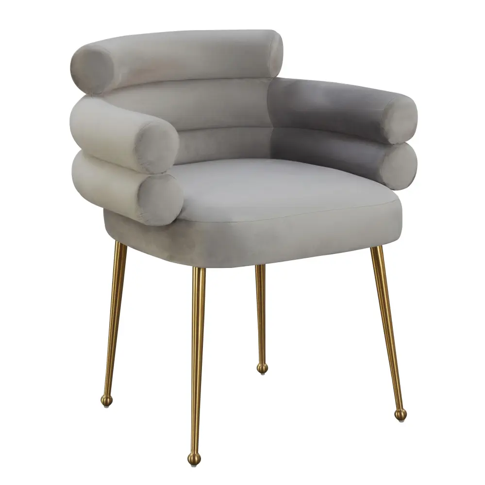 Dente Grey Soft-touch Dining Chair - UK Hidden Storage