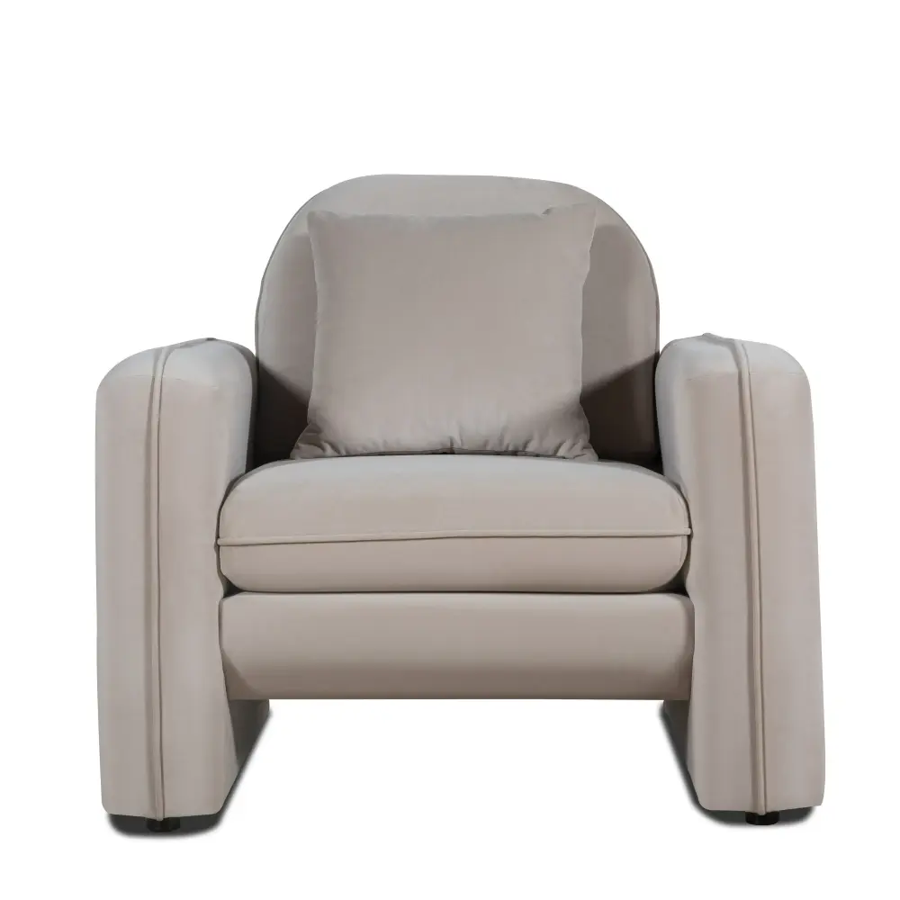 Divani Casa Gaston - Modern Taupe Soft-touch Chair