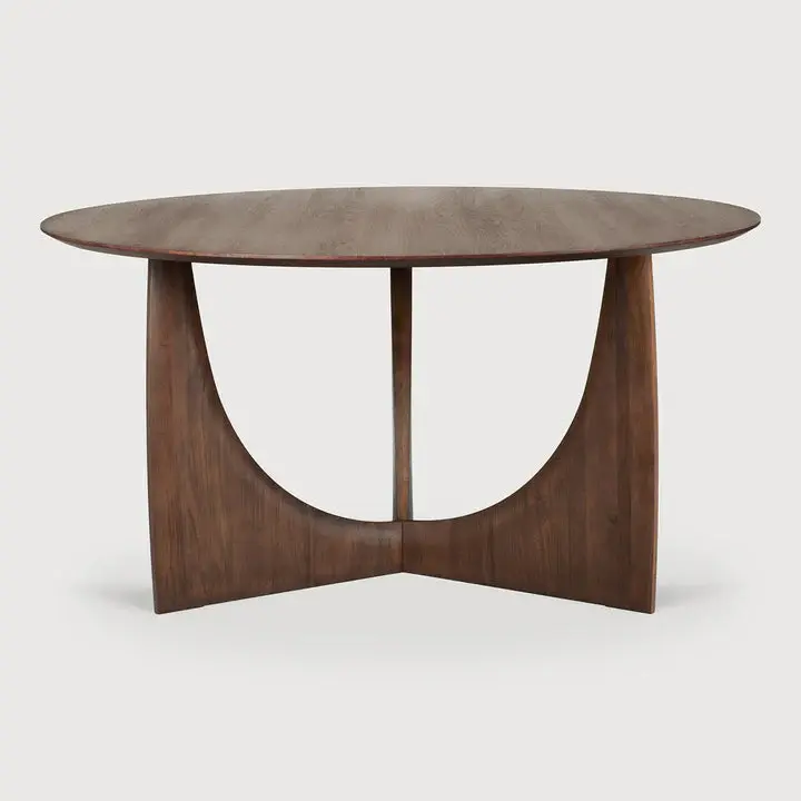 Geometric Round Dining Table Hidden Storage